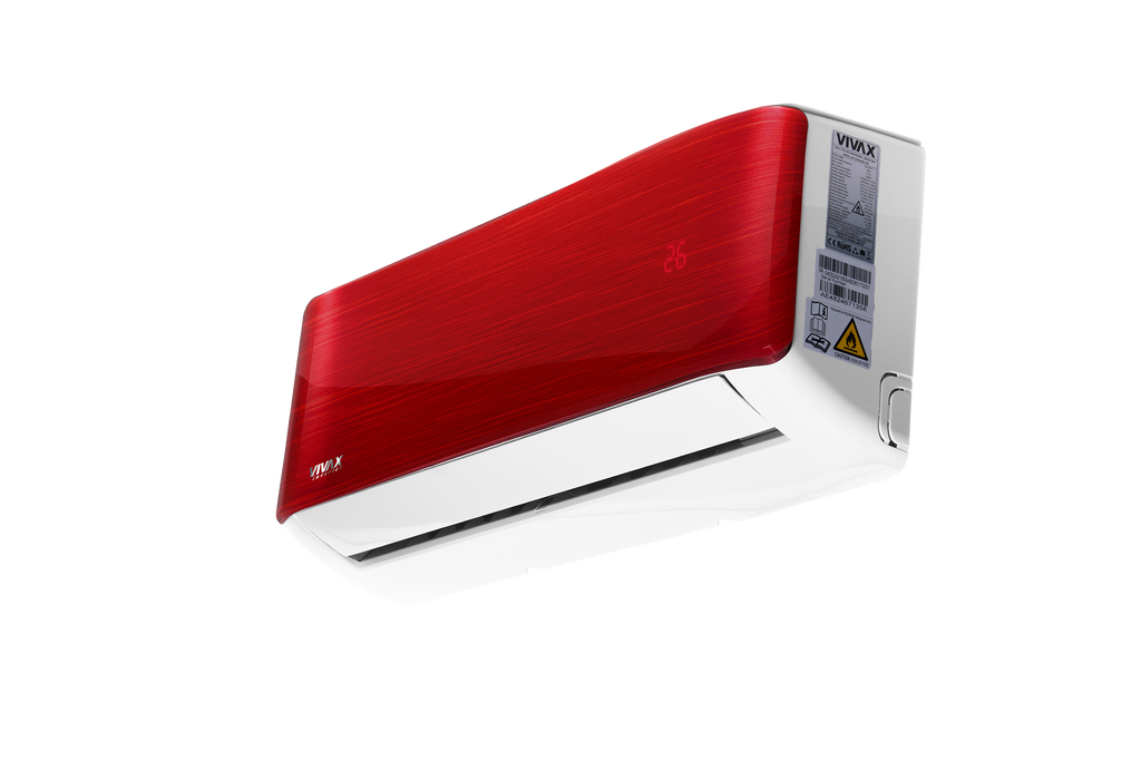 AIRE ACONDICIONADO DE DISEÑO VIVAX R+ ACP-12CH35AERI+ R32 ROJO
