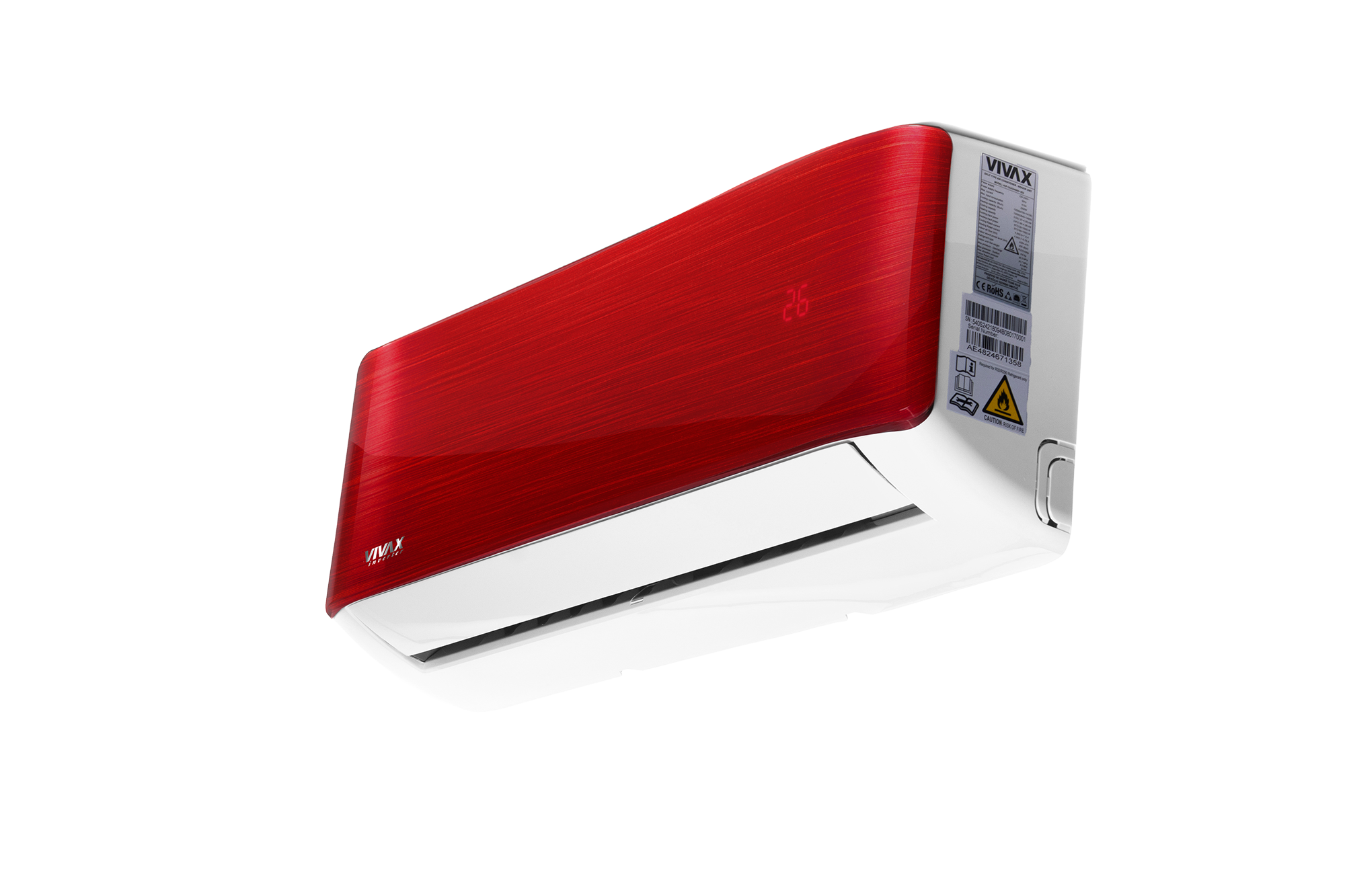 AIRE ACONDICIONADO DE DISEÑO VIVAX R+ ACP-12CH35AERI+ R32 ROJO